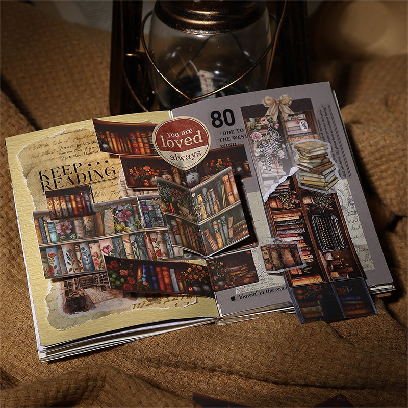 20sheets bookshelf PET+washi sticker book (TZB25081804)