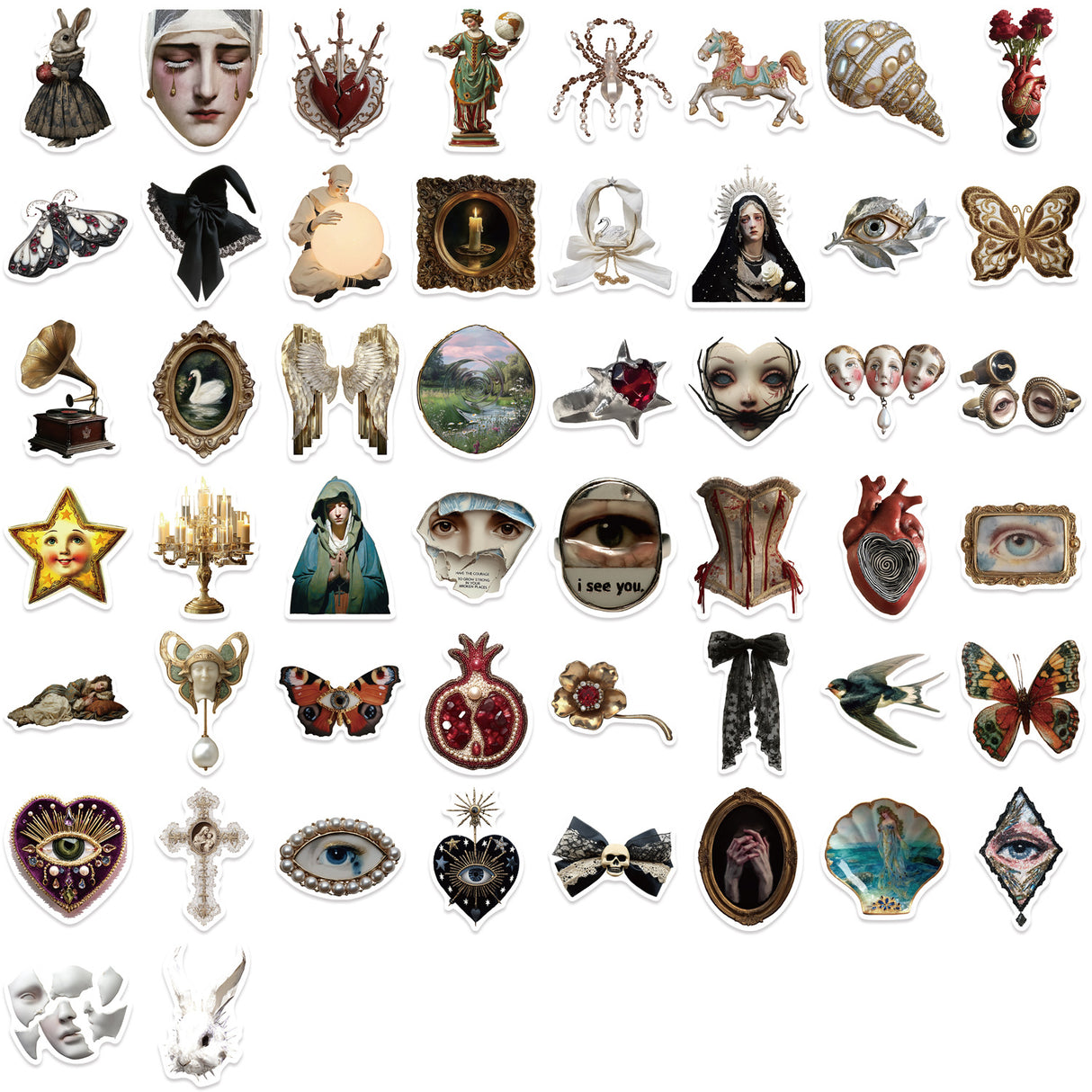 50pcs vintage bizarre sticker pack (s26061804)