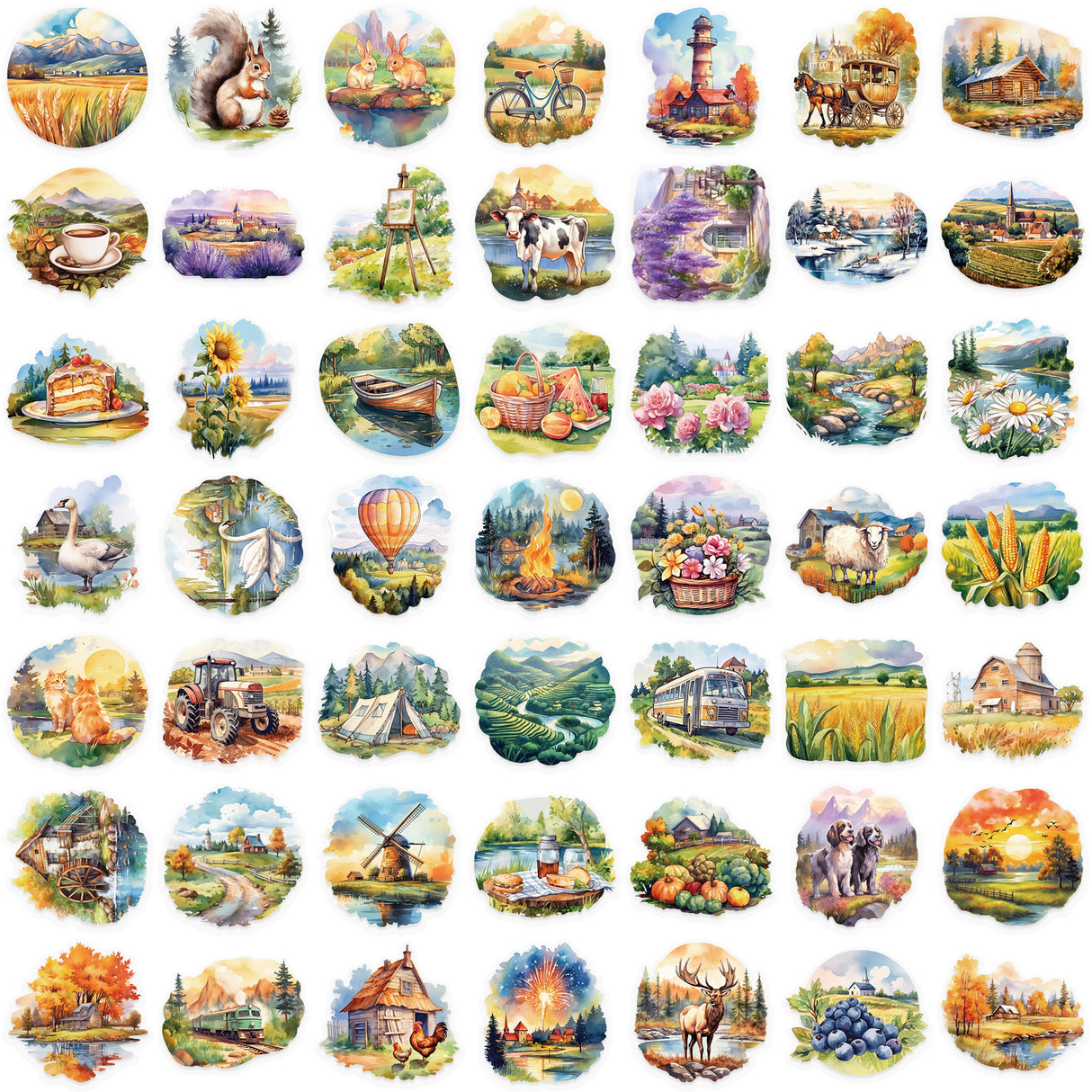 50pcs coutryside landscape sticker pack(S26061806)
