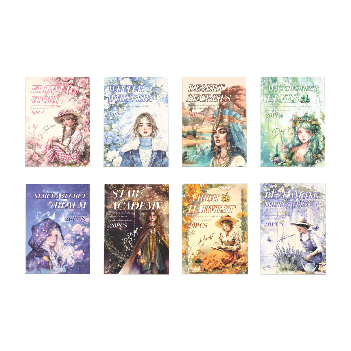 20sheets PET+WASHI sticker book (TZB25062308)