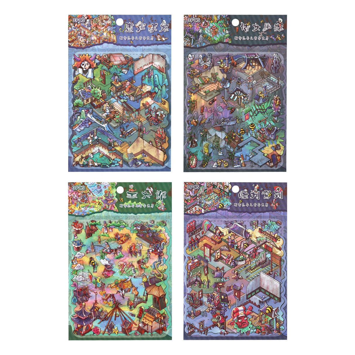 3pcs traditonal gothic sticker pack(S25121510)