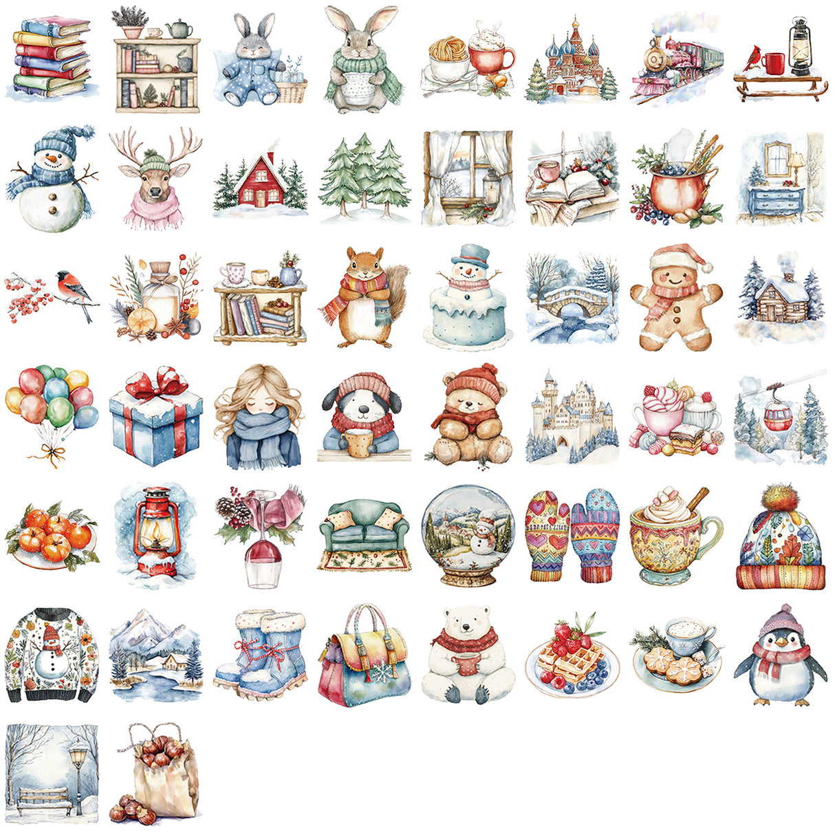 50pcs winter christmas sticker pack(S26061807)