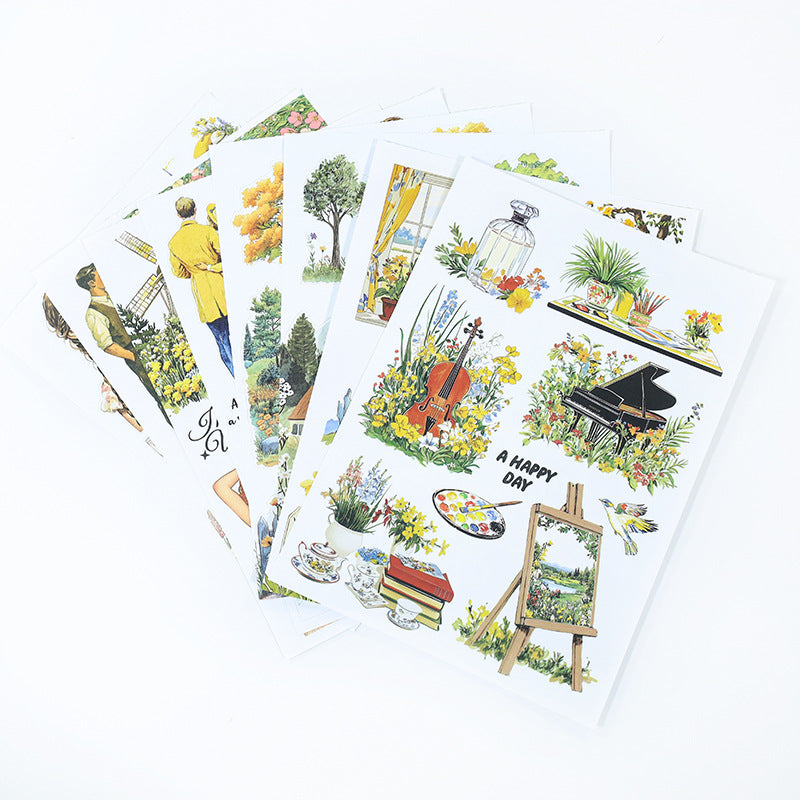 20sheets landscape pre-cut sticker book (TZB25071807)