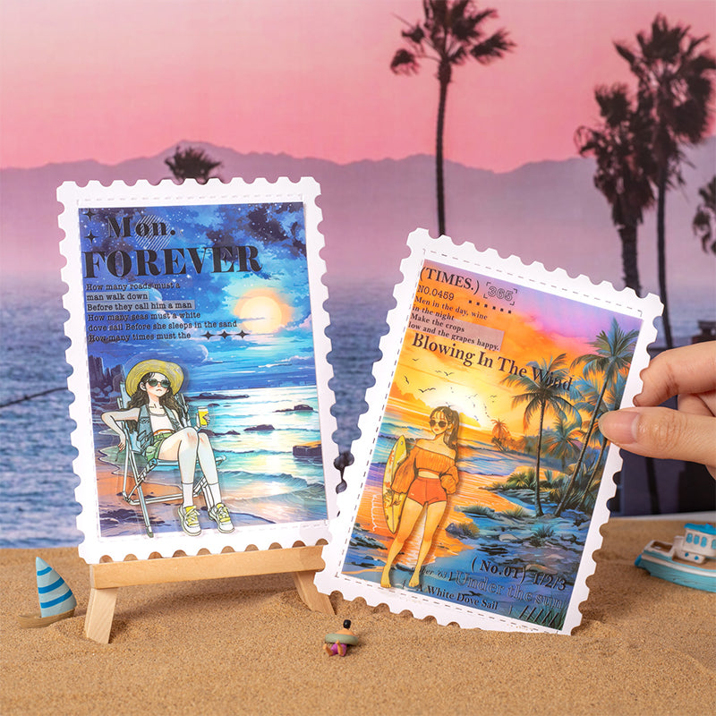 10pcs sunset in california sticker pack (S25071505)
