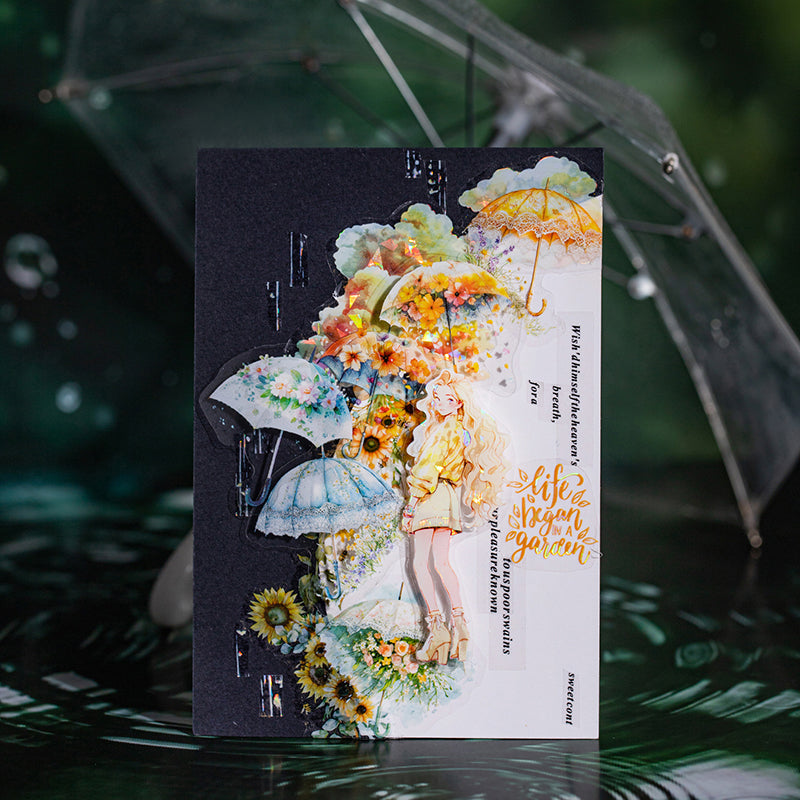 50pcs rainy umbrella PET-sticker pack (S25072905)