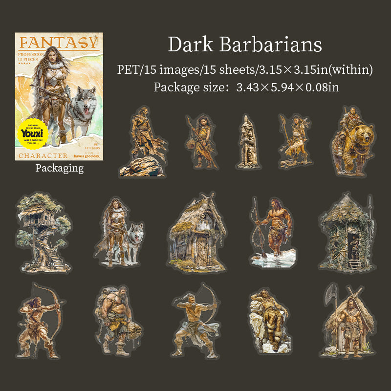 15pcs FANTASY professionals PET-sticker pack (S25062704)
