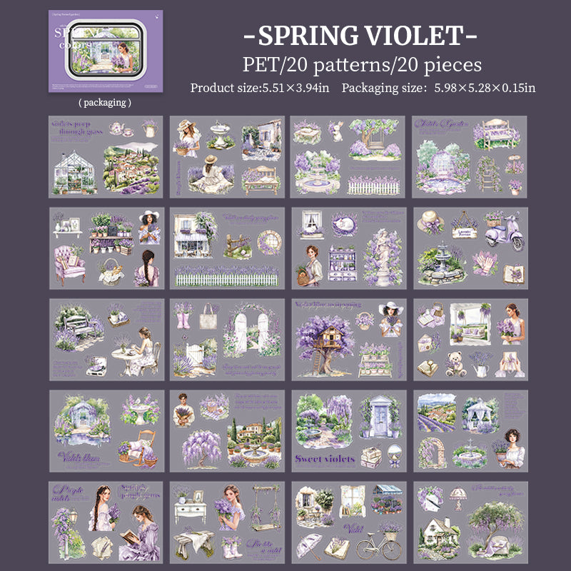 20pcs spring PET-pre cut sticker book(TZB26020307)