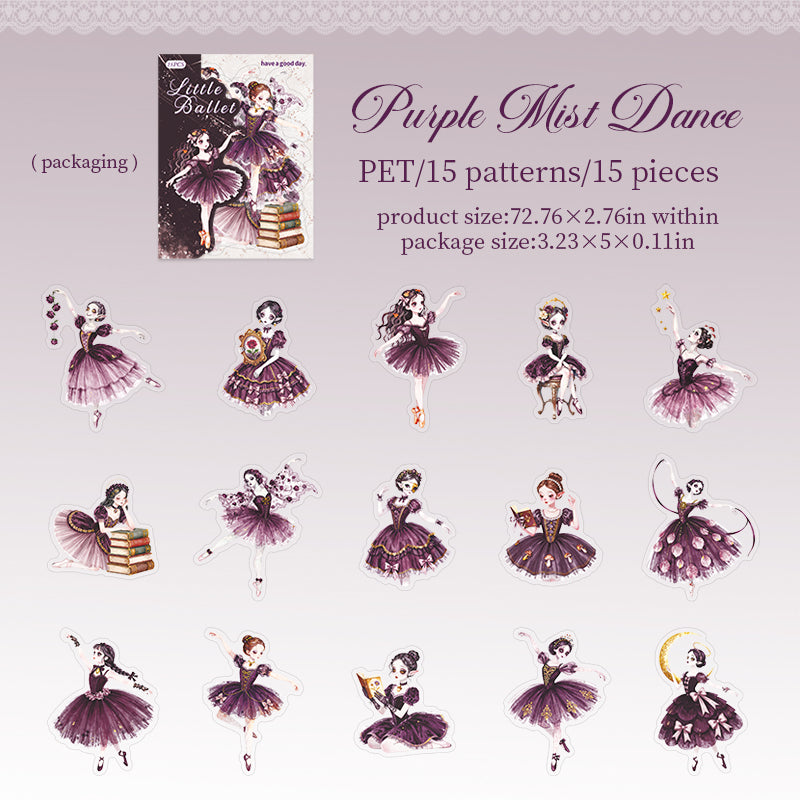 15pcs ballet sticker pack(S26061007)