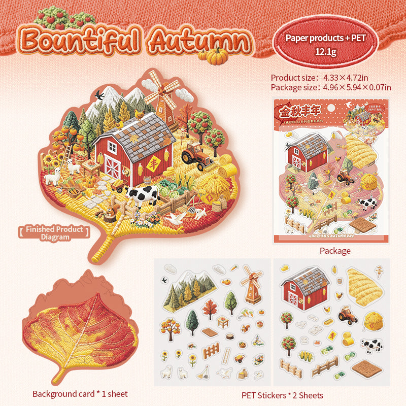 3pcs autumn view papercraft sticker pack(S26071107)