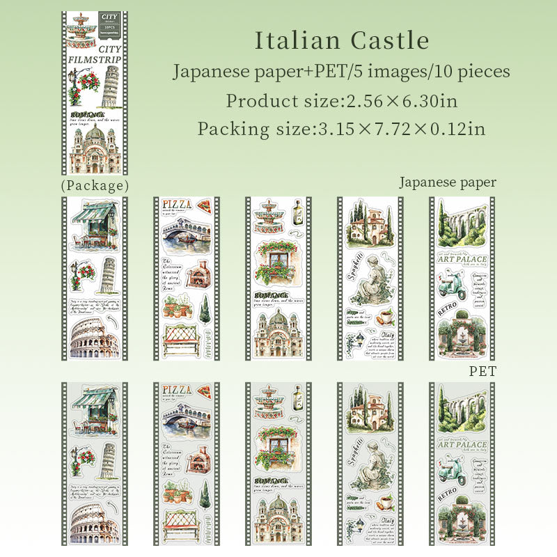 10sheets city pre-cut sticker book(TZB26040707)