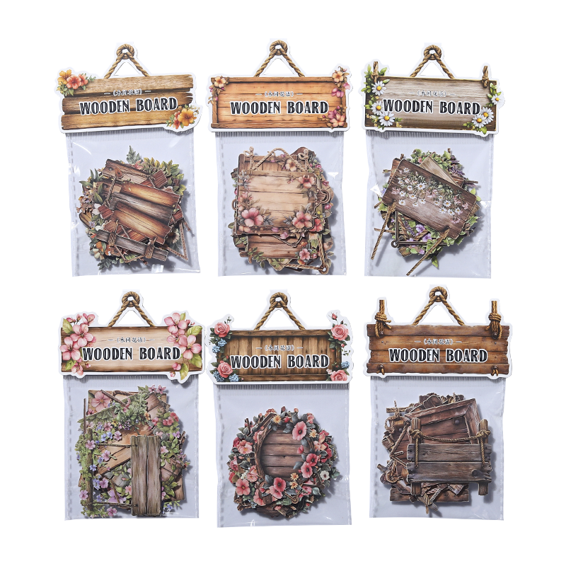 15pcs wooden board sticker pack (S25090401)