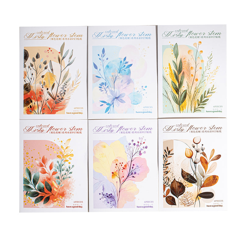 6pcs flower shadow sticker pack (S25072902)