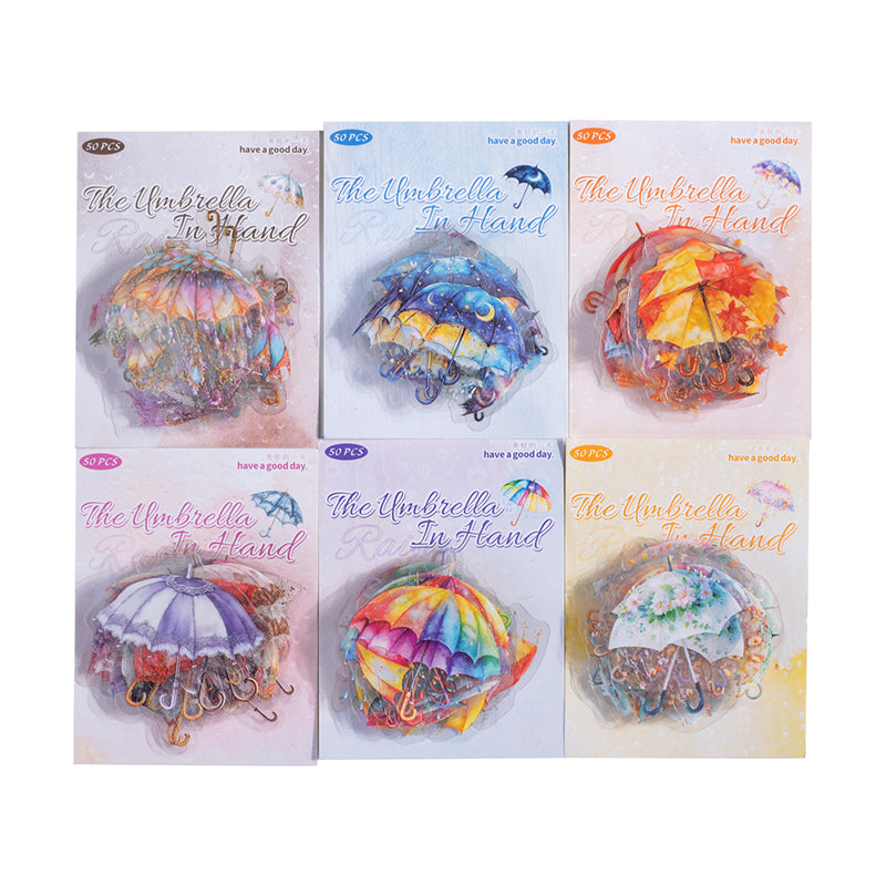 50pcs rainy umbrella PET-sticker pack (S25072905)