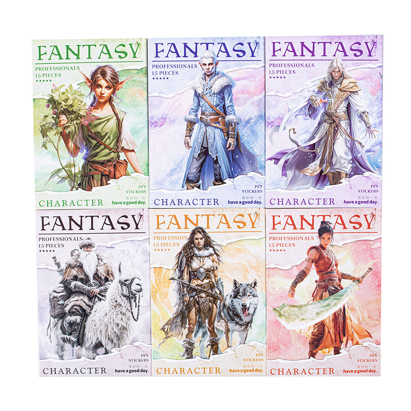 15pcs FANTASY professionals PET-sticker pack (S25062704)