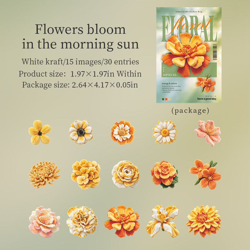30pcs flower sticker pack(S26061608)