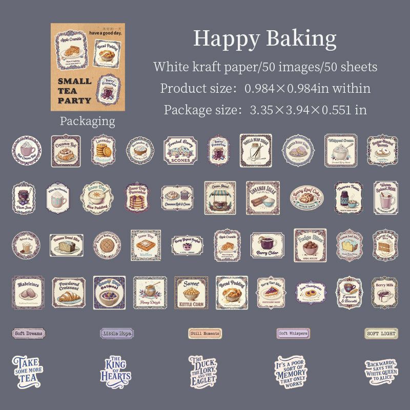 50pcs tea time sticker box(S26051408)
