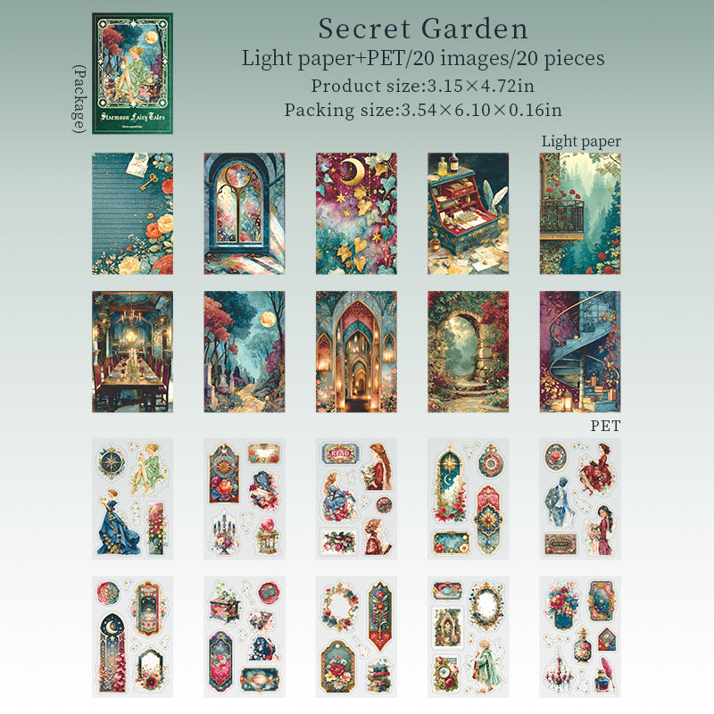 20sheets star moon paper+PET pre-cut sticker book (TZB26040708)