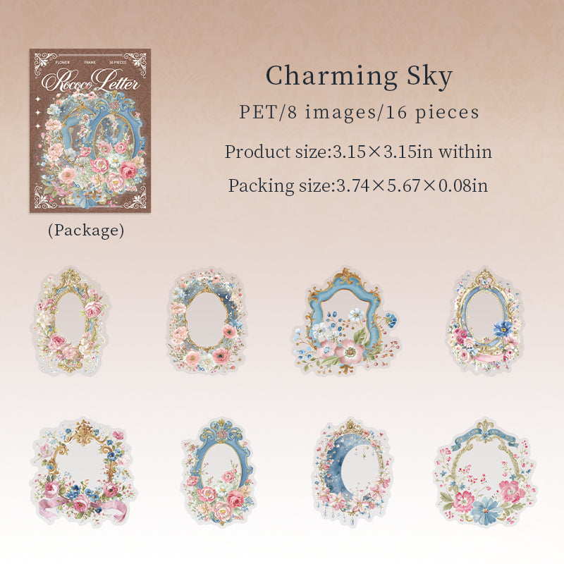 16pcs flower frame sticker pack(S26071908)
