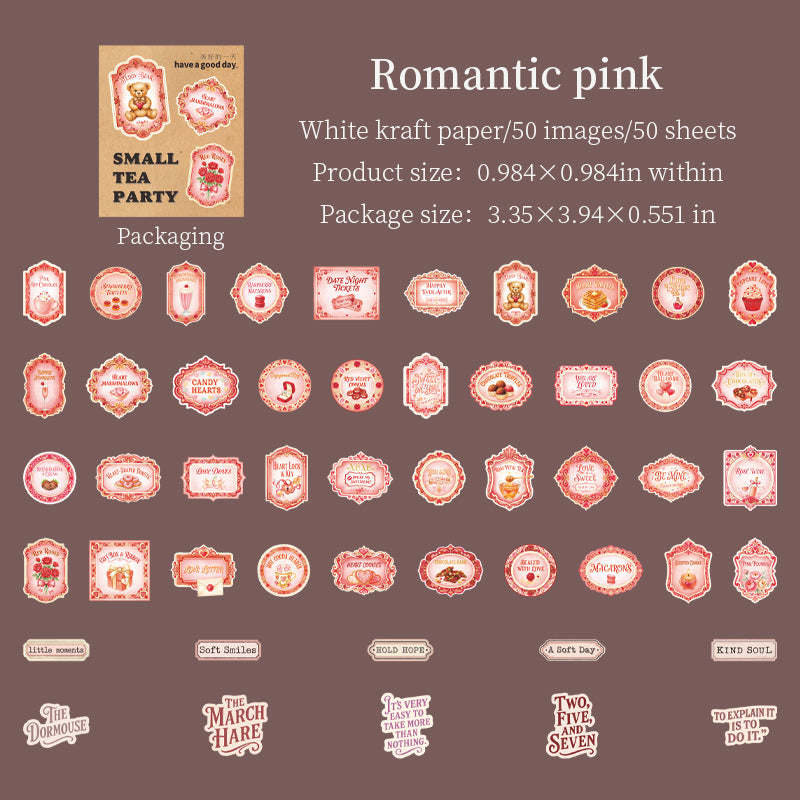 50pcs tea time sticker box(S26051408)