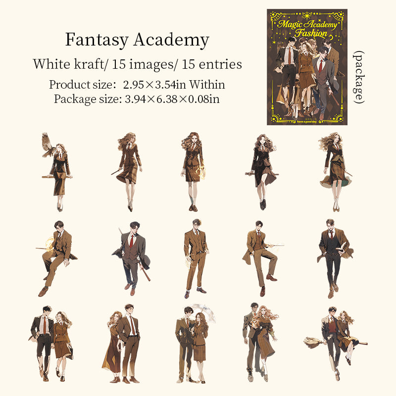 15pcs magic academy sticker pack (S25102108)