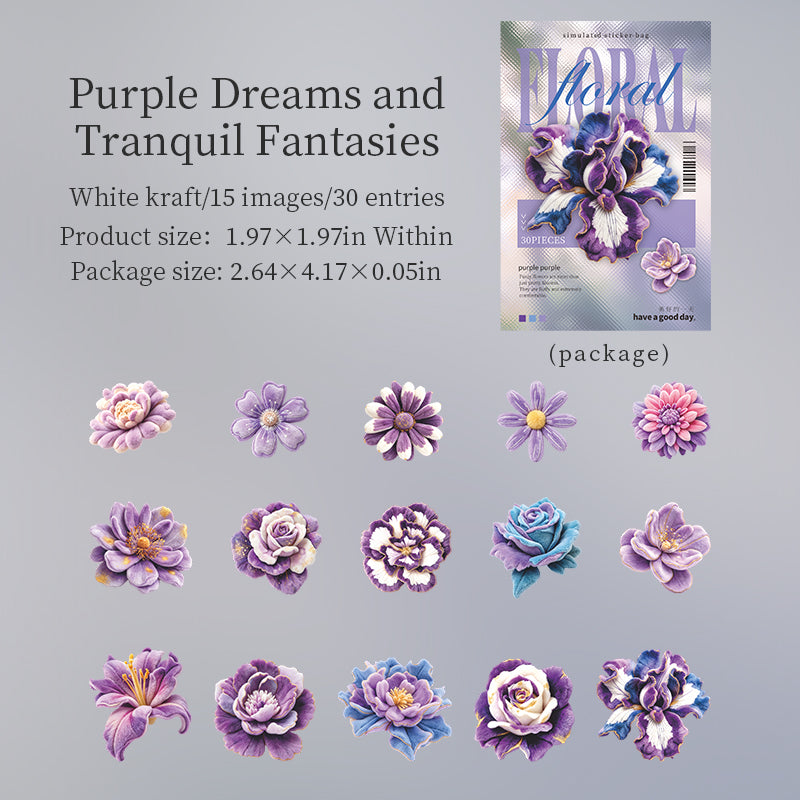 30pcs flower sticker pack(S26061608)