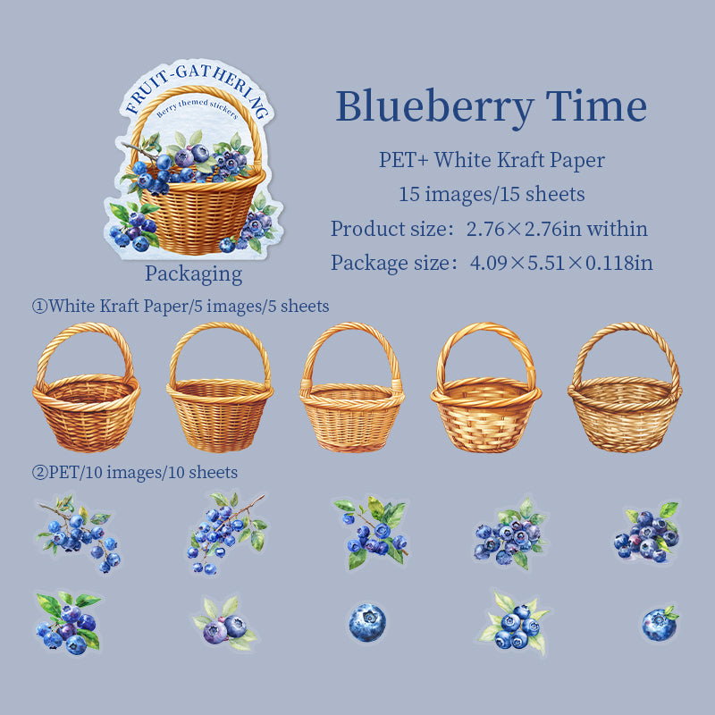 15pcs basket fruit sticker pack (S25101609)
