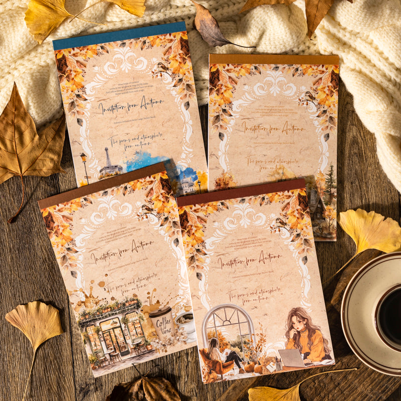 20sheets fall view PET+washi sticker book (TZB25101606)