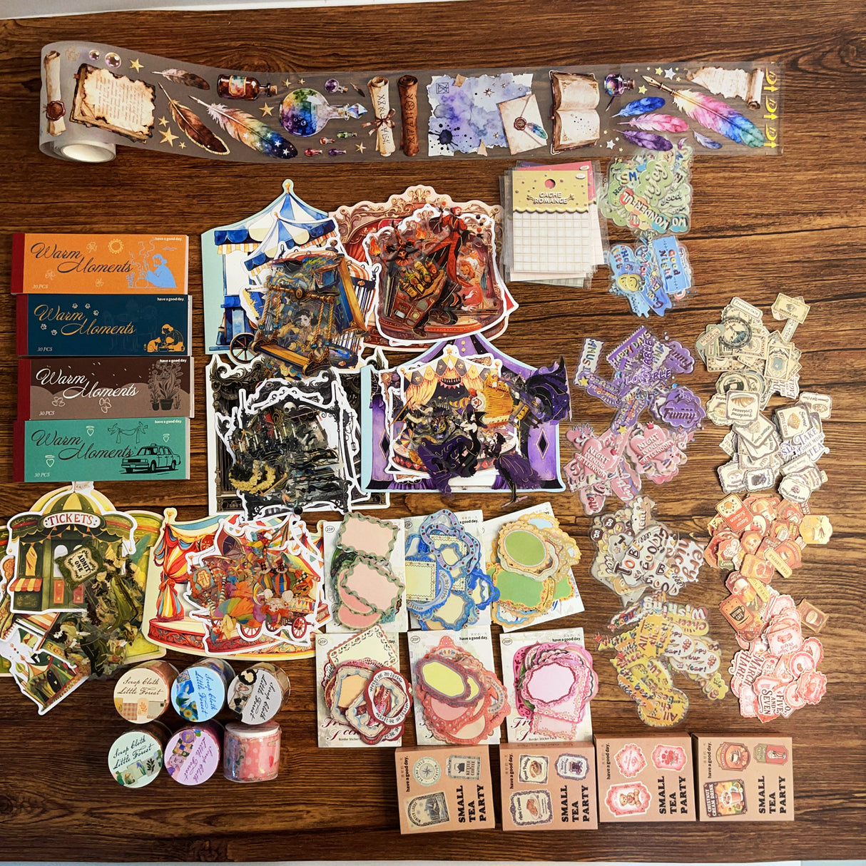 650+pcs journaling bundle with wolf wooden-box(A260514)