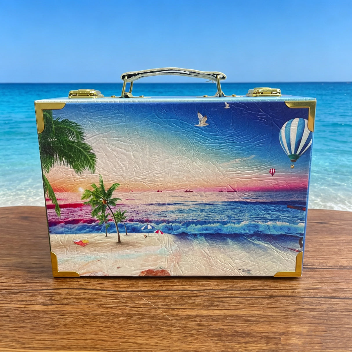Seaside vocation journaling bundle with seaside wooden suitcase (A260527)