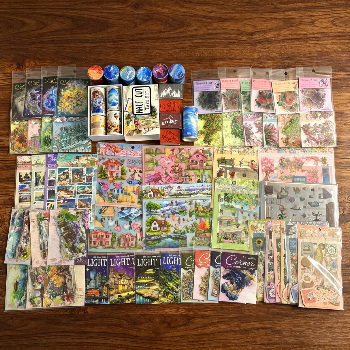 Landscape/view Journaling bundle (65 items) with landscape XL SIZE wooden box (A260710)