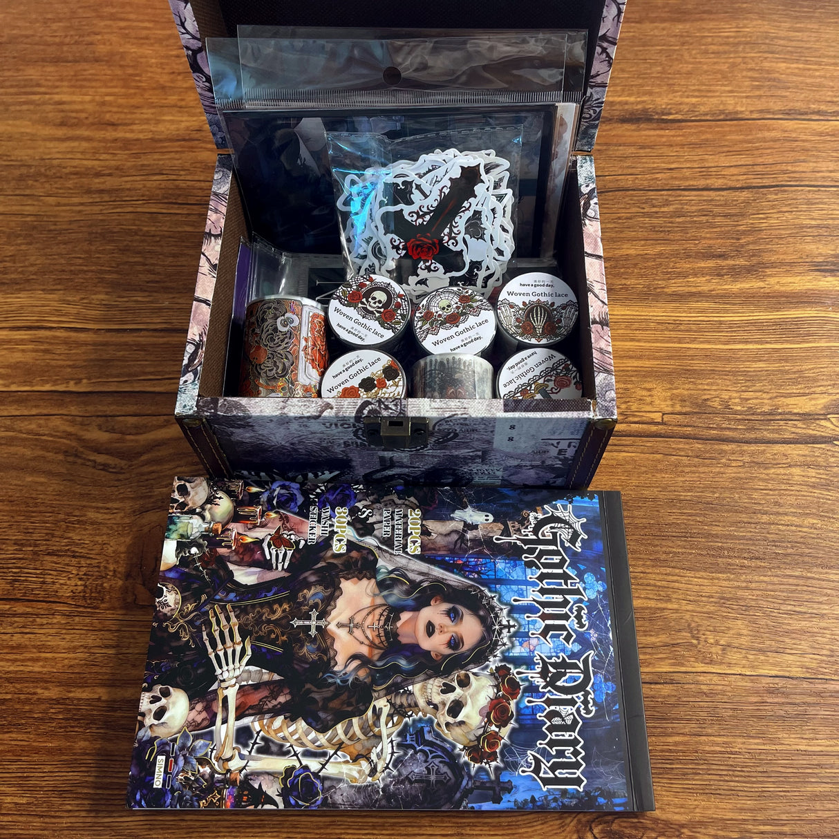 Spooky journaling supplies bundle with heart wooden box(A260721)
