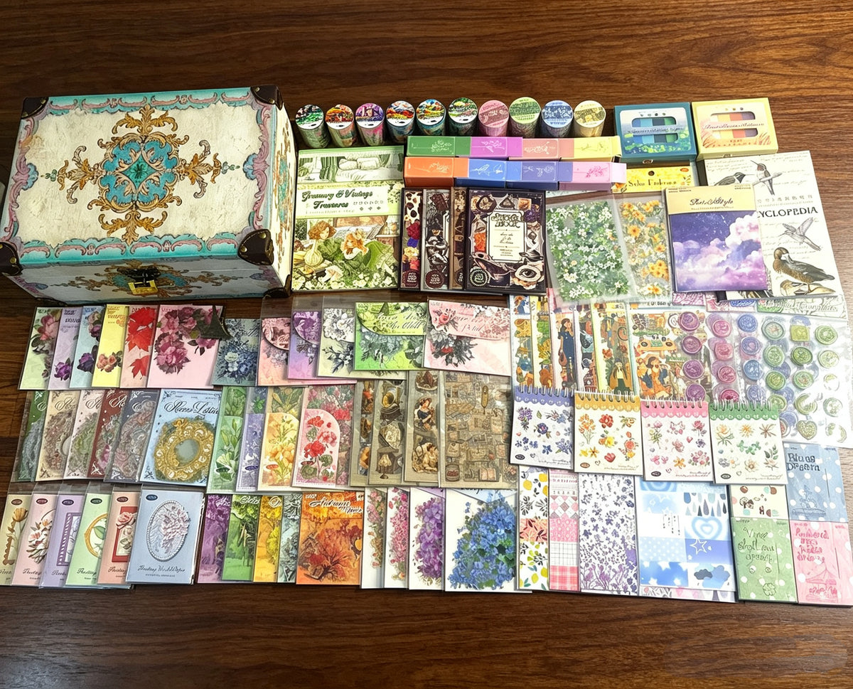 Unique Floral journaling supplies bundle with XXL box(A260810)