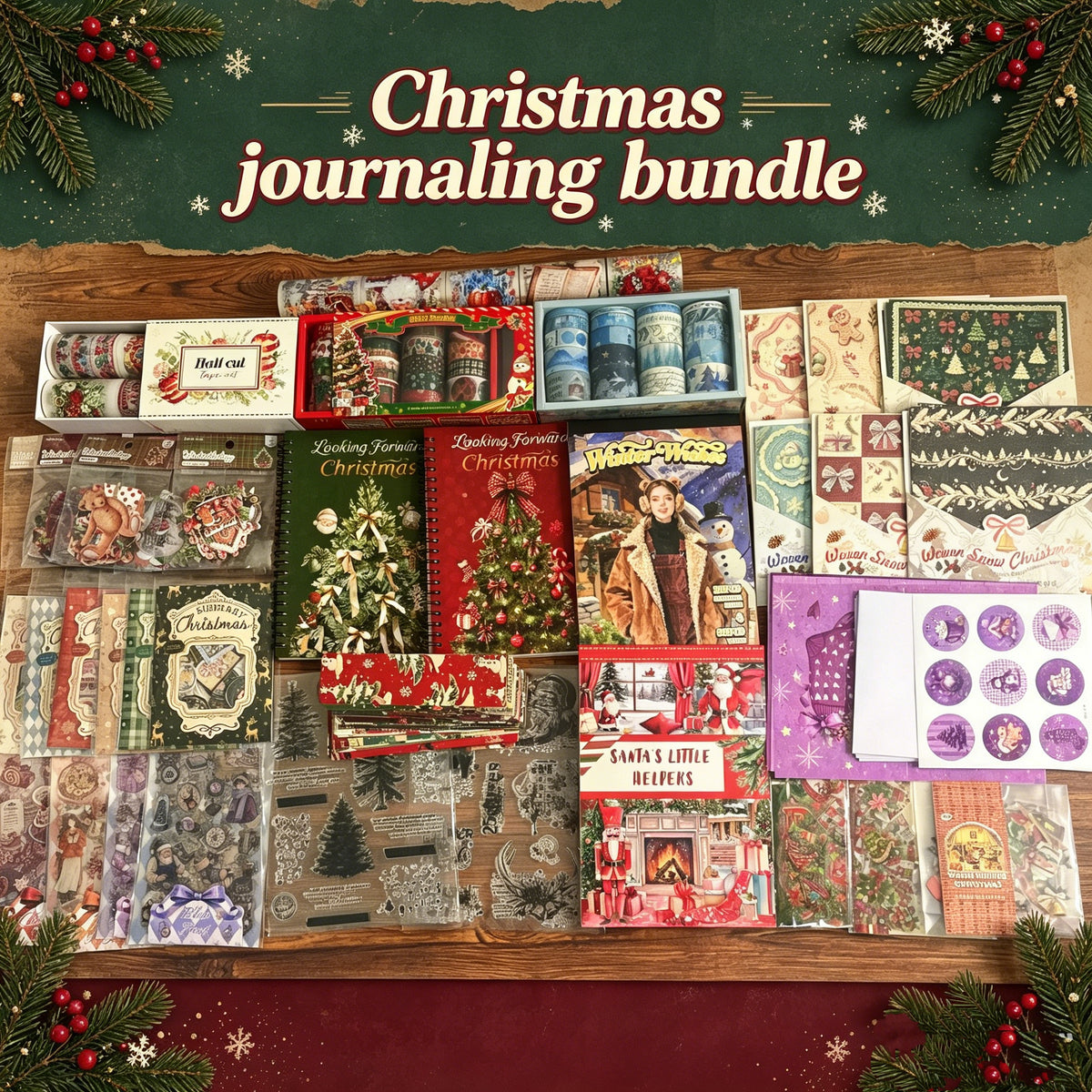 Christmas journaling bundle with gnome suitcase(A260922)