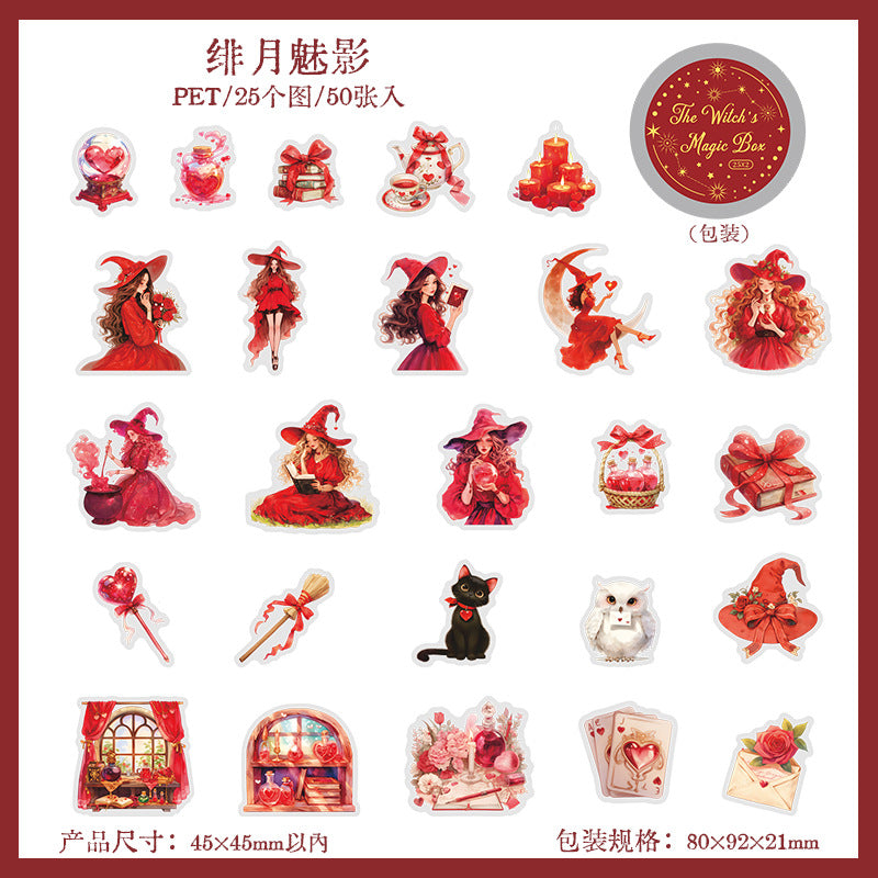 50pcs witch magic sticker tin box(S25041005)