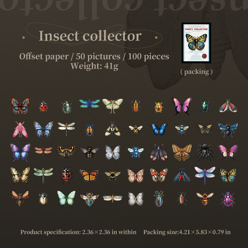 100pcs insect collector sticker pack (S25082506)