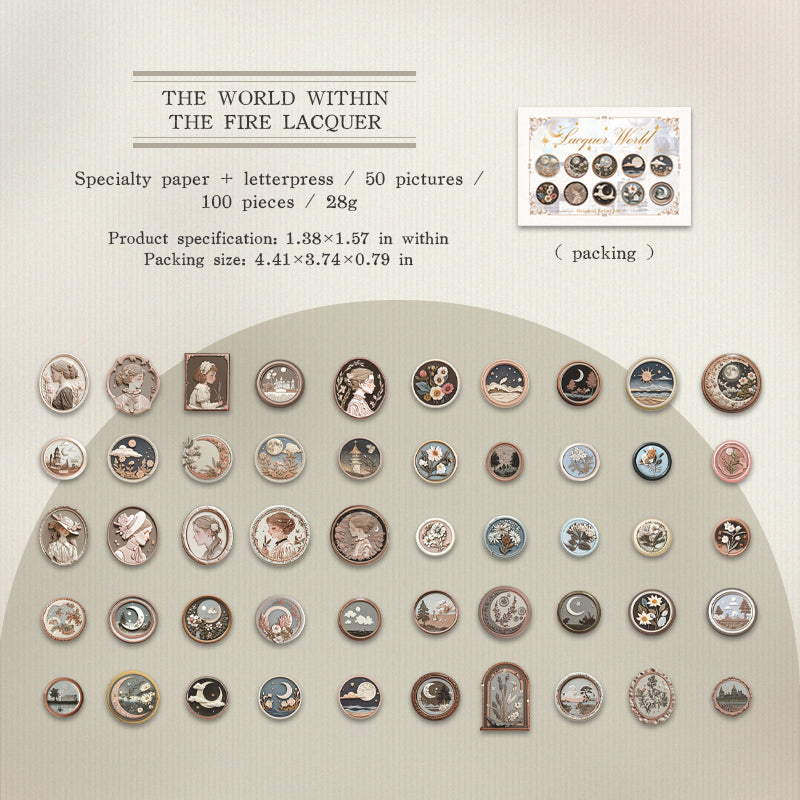 50pcs moon wax-seal sticker pack (S25092802)