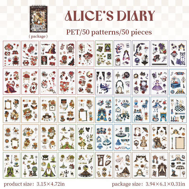50pcs Alice PET-sticker book(TZB26042101)