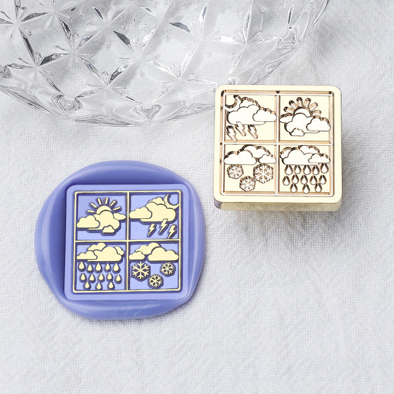 1pc 2.5cm 4section squre wax seal stamp (Z25042306)