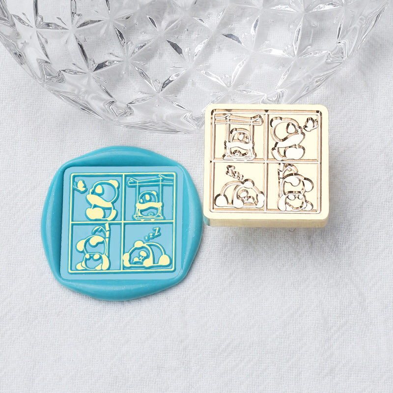 1pc 2.5cm 4section squre wax seal stamp (Z25042306)