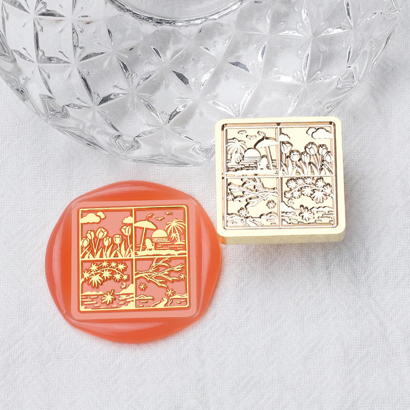 1pc 2.5cm 4section squre wax seal stamp (Z25042306)
