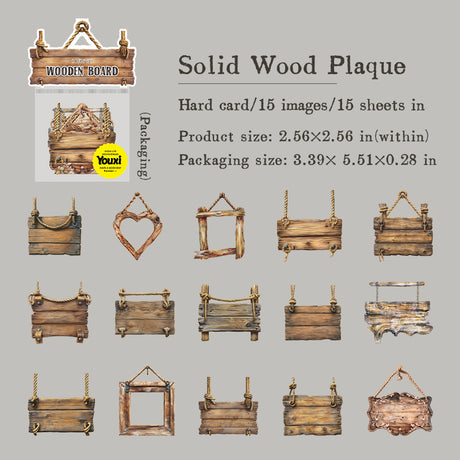 15pcs wooden board sticker pack (S25090401)