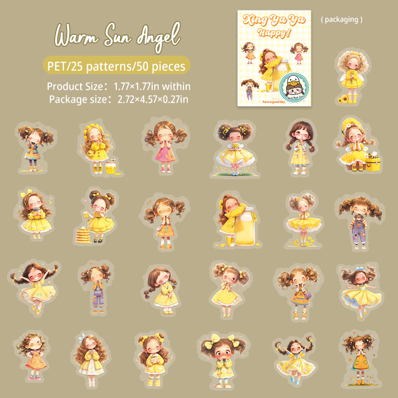 50pcs cute flower girls sticker pack (S25082701)