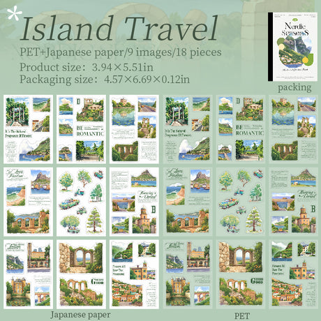 18pcs Nodic season PET+WASHI sticker book (TZB25090801)