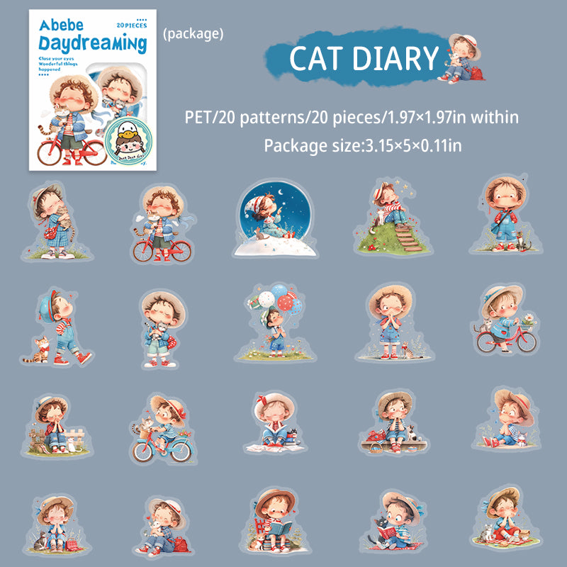 20pcs cute boys day dreaming PET-sticker pack (S25081201)