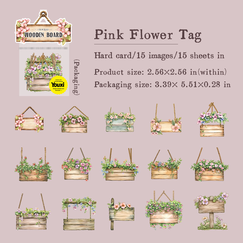 15pcs wooden board sticker pack (S25090401)