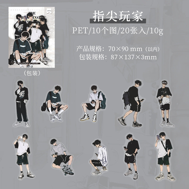 20pcs young boy sticker pack（S25070802）