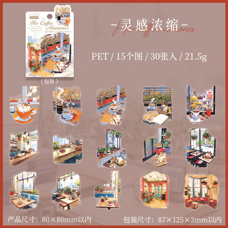 30pcs the coffee memories sticker pack (S25071202)