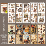 20sheets coffee paper+washi sticker book (TZB25071502)