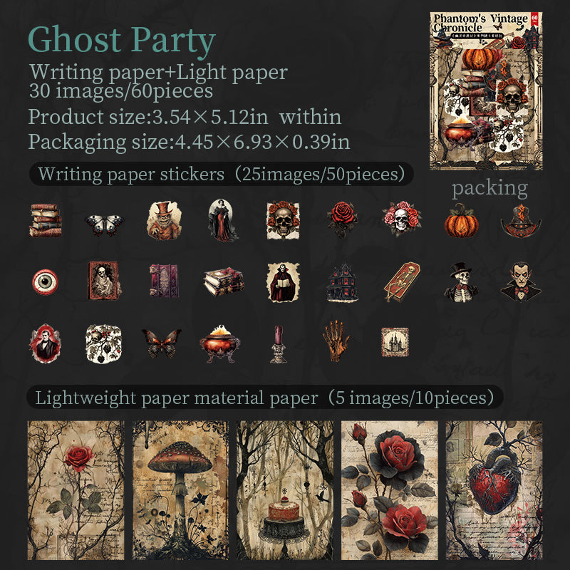60pcs Halloween sticker+paper pack (S25072002)