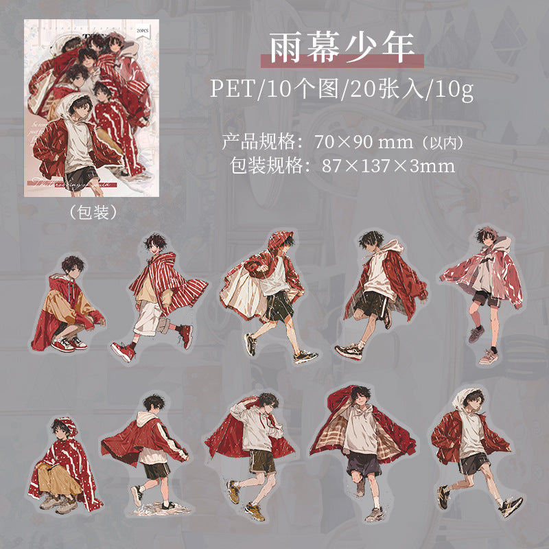 20pcs young boy sticker pack（S25070802）